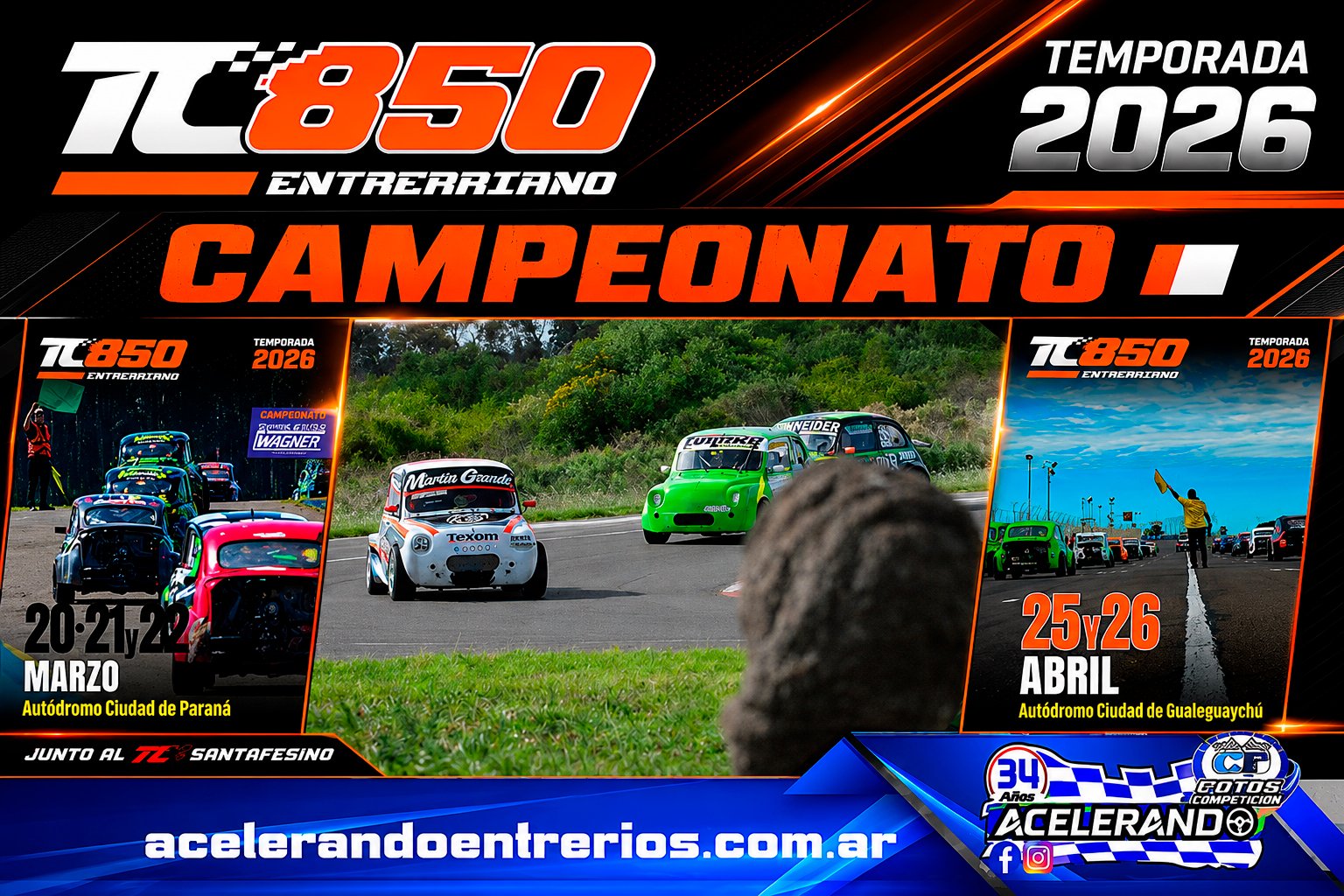 Campeonatos TC 850 I 2 fechas de 9 y la próxima